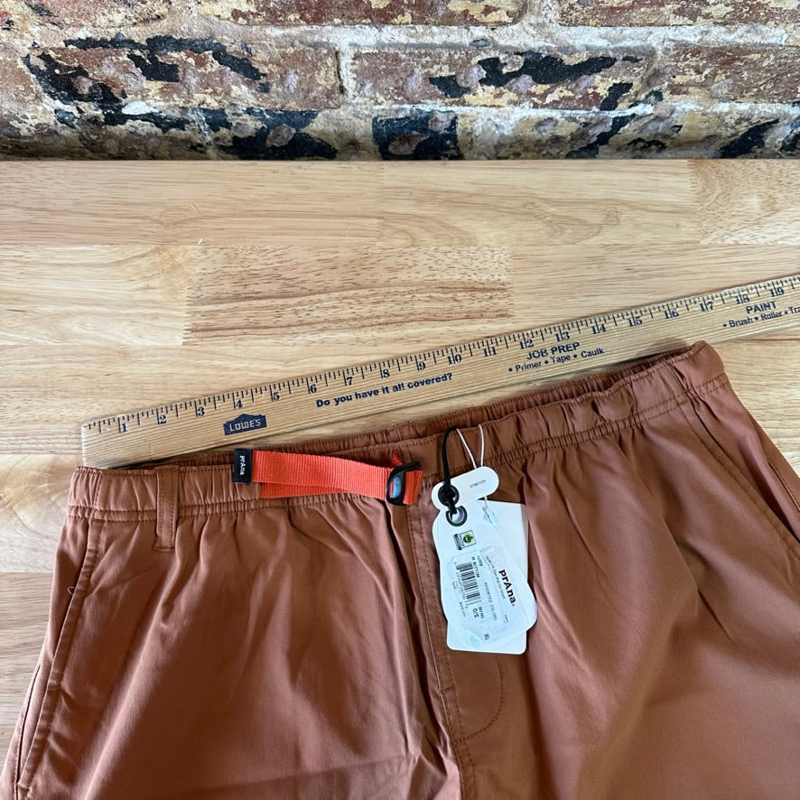 Prana Shorts Stretch Zion Mens Large 34x5" Outdoor Hiking Camping Brown NWT