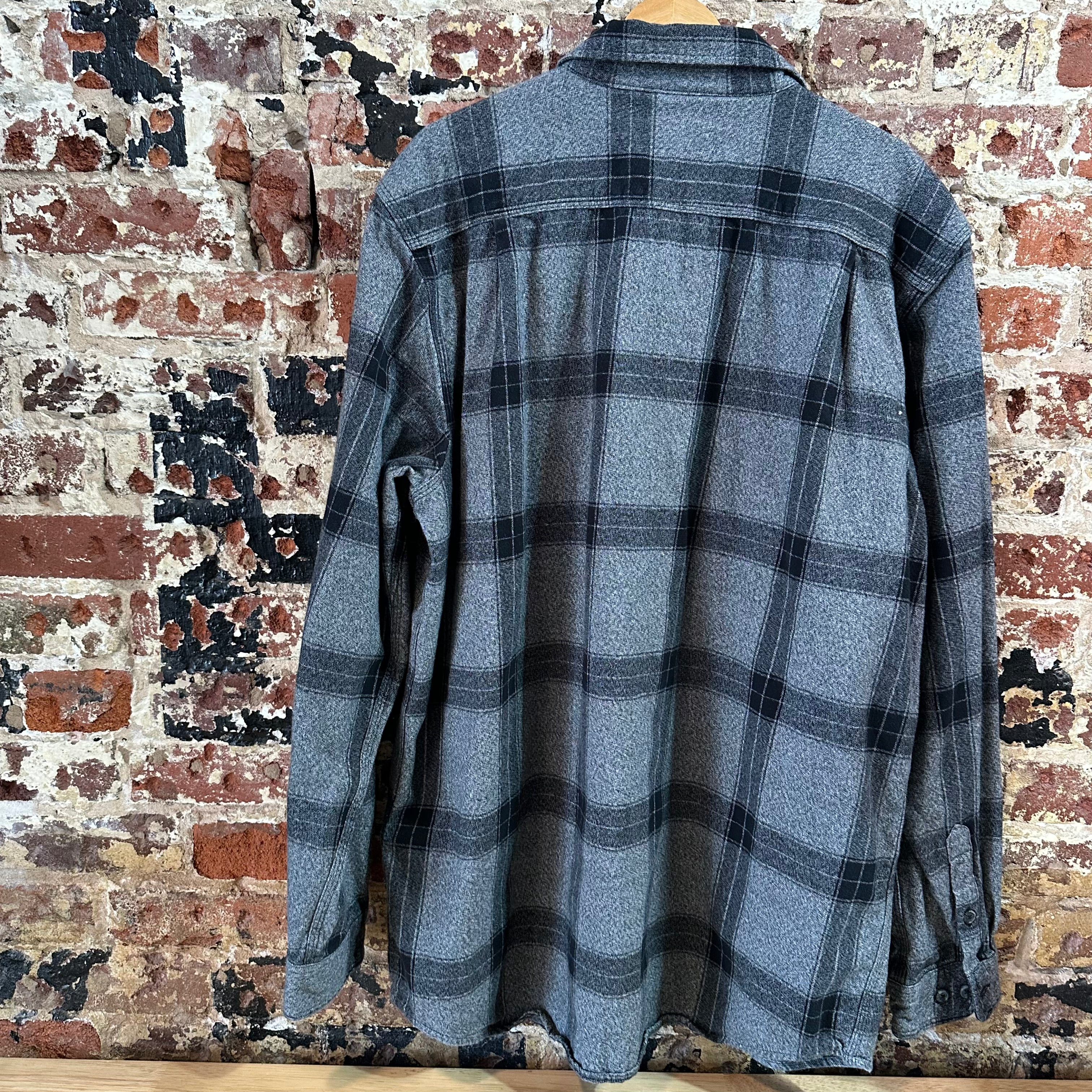 Carhartt Mens Large Tall Gray Black Flannel
