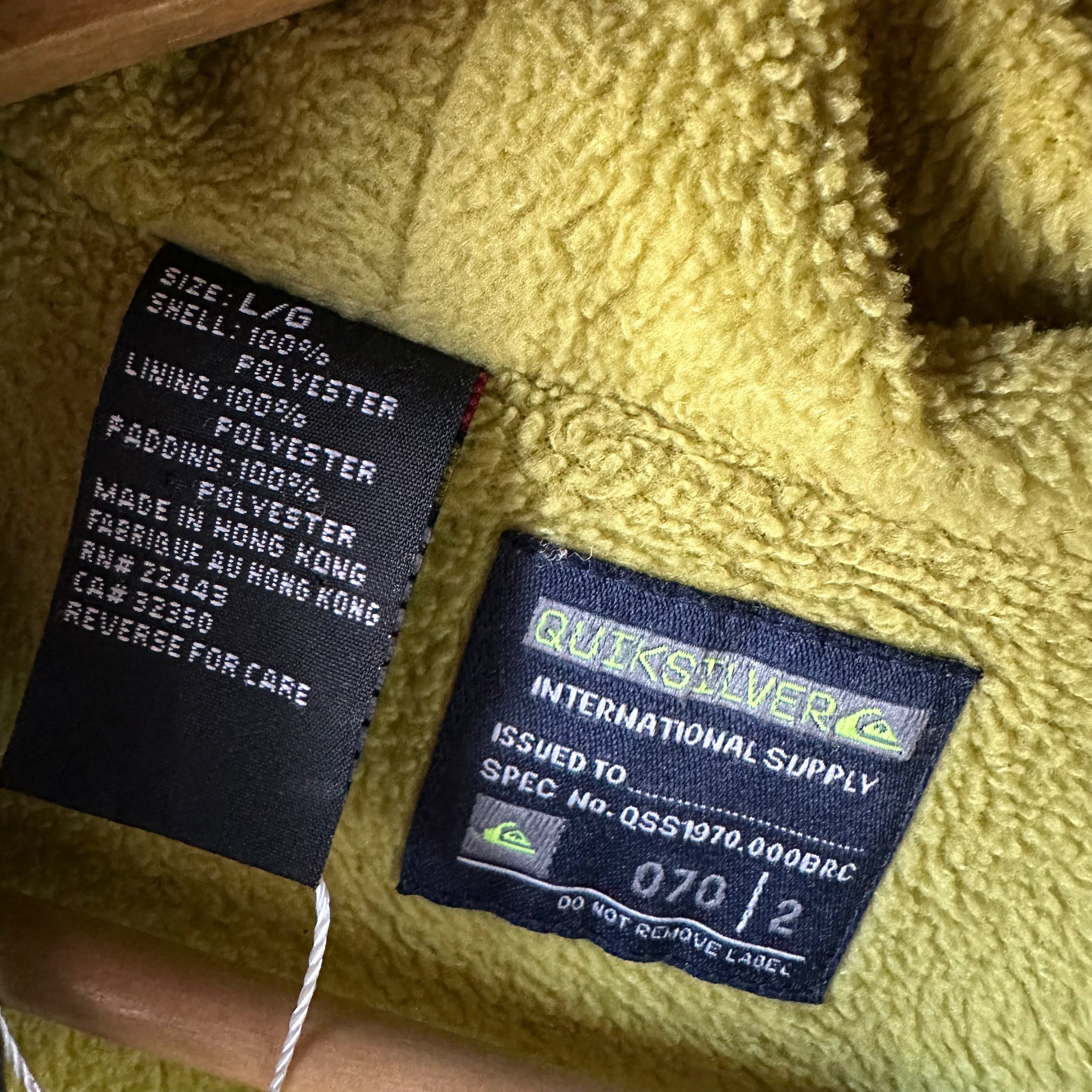 VTG Quiksilver Men's Large 1/4 Pullover Green