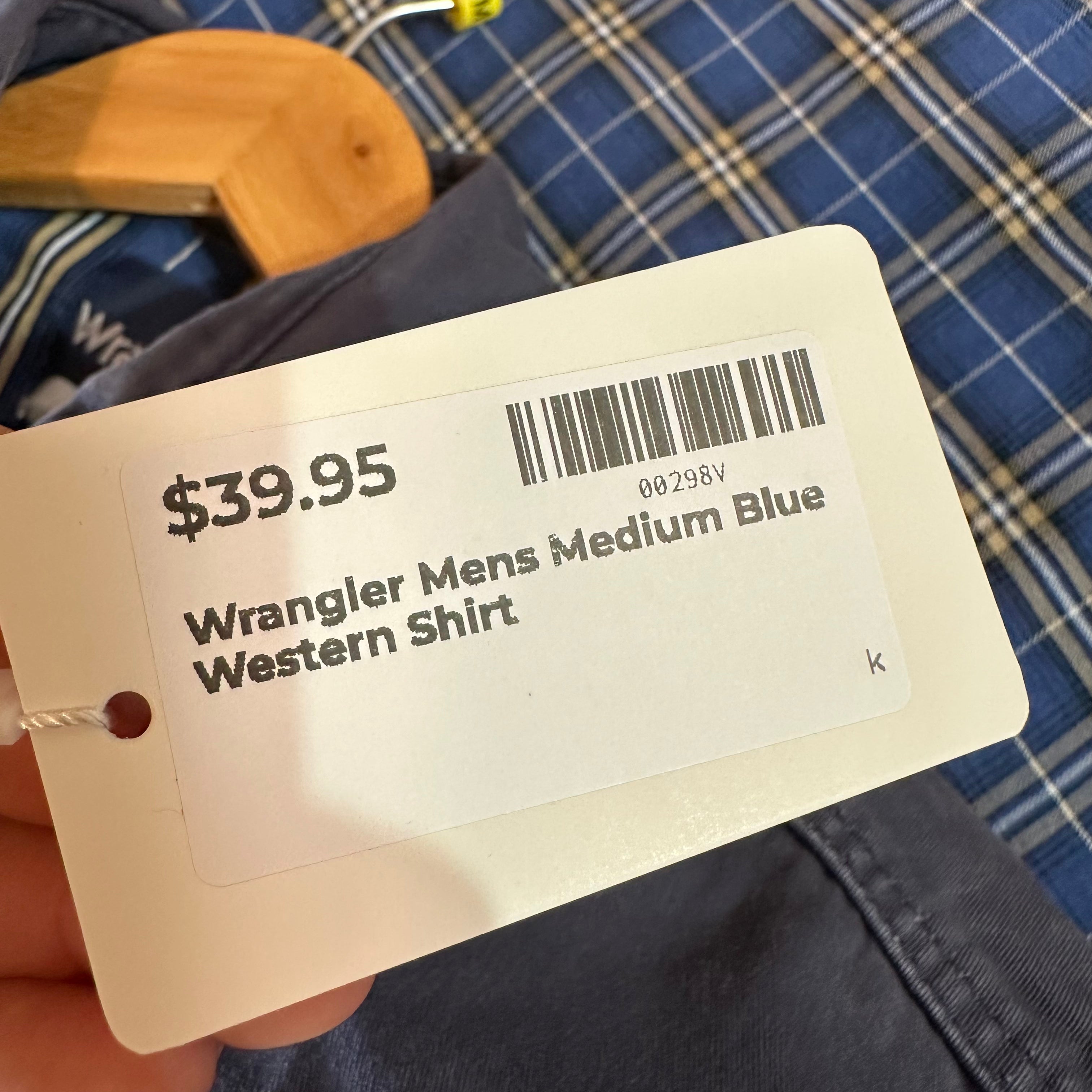 Wrangler Mens Medium Blue Western Shirt