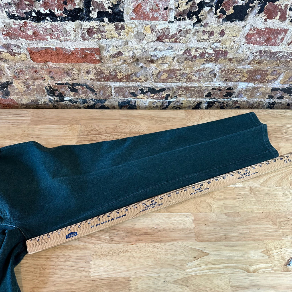 VTG Wrangler Mens Green Denim Pants Sz 34x30 Jeans Straight Leg Made in USA 936