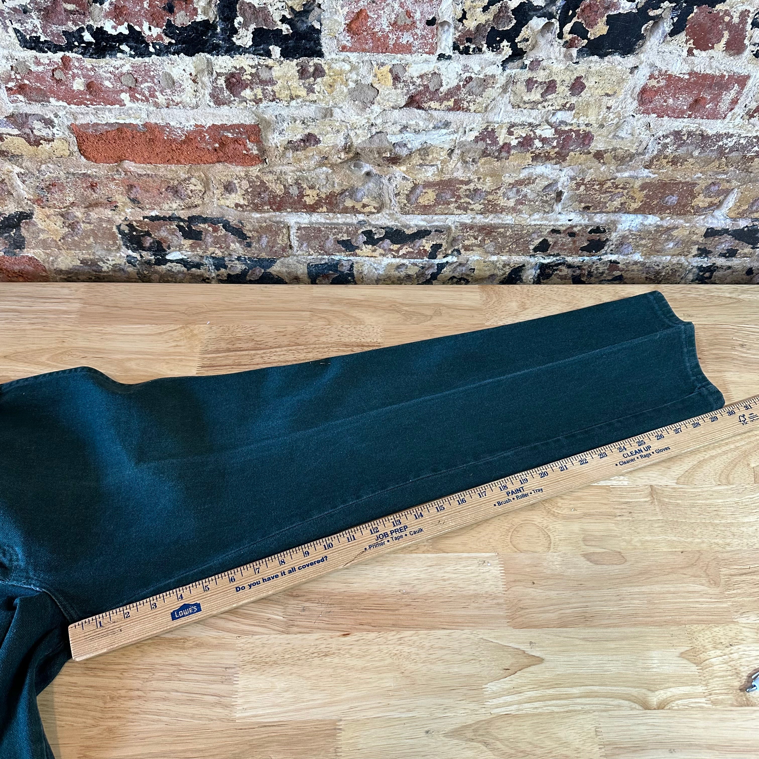 VTG Wrangler Mens Green Denim Pants Sz 34x30 Jeans Straight Leg Made in USA 936