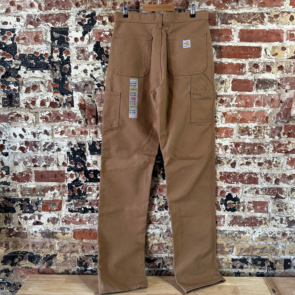 Carhartt FR Flame Resistant Work Duck Canvas Pants Mens 31x36 FRB229 Brown New