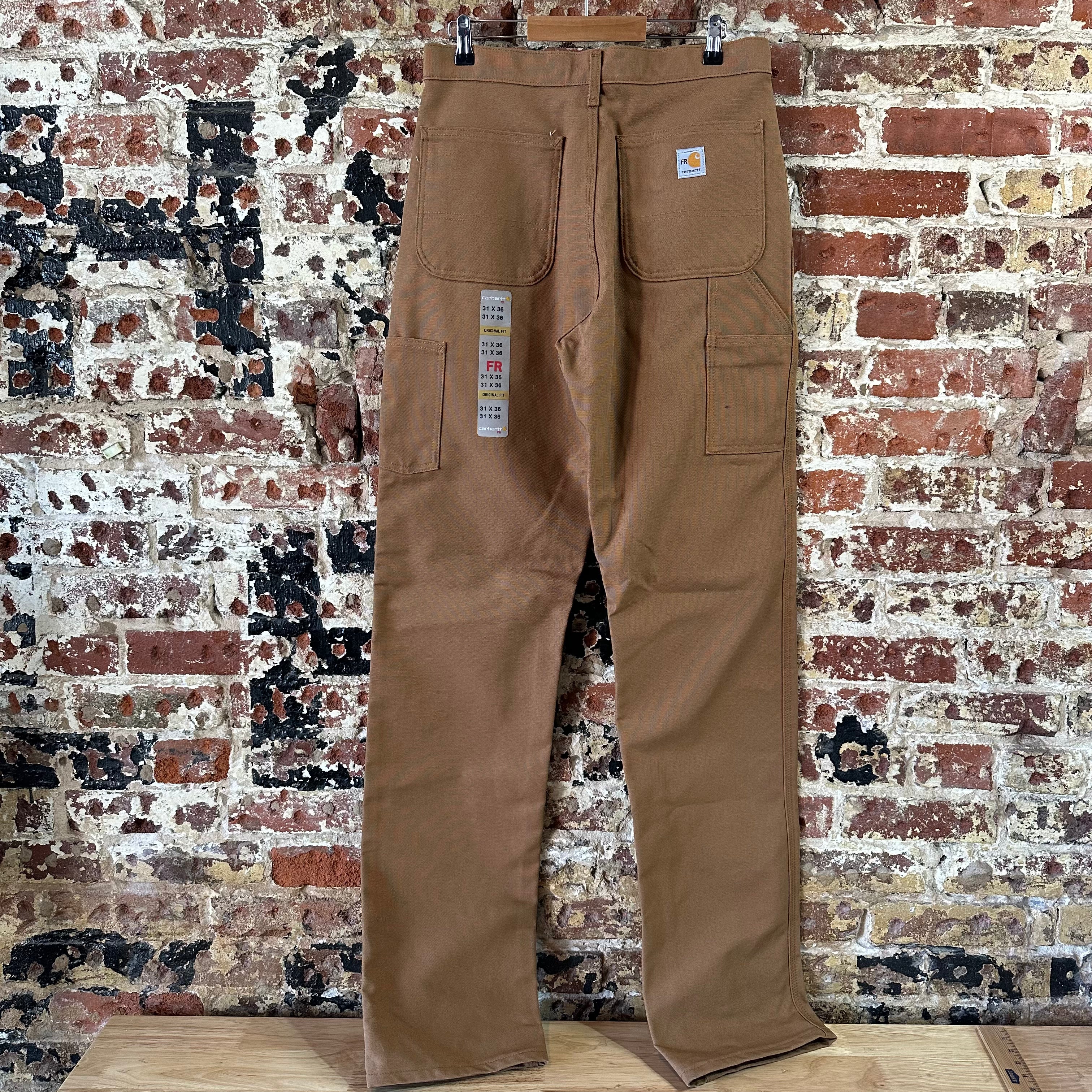 Carhartt FR Flame Resistant Work Duck Canvas Pants Mens 31x36 FRB229 Brown New