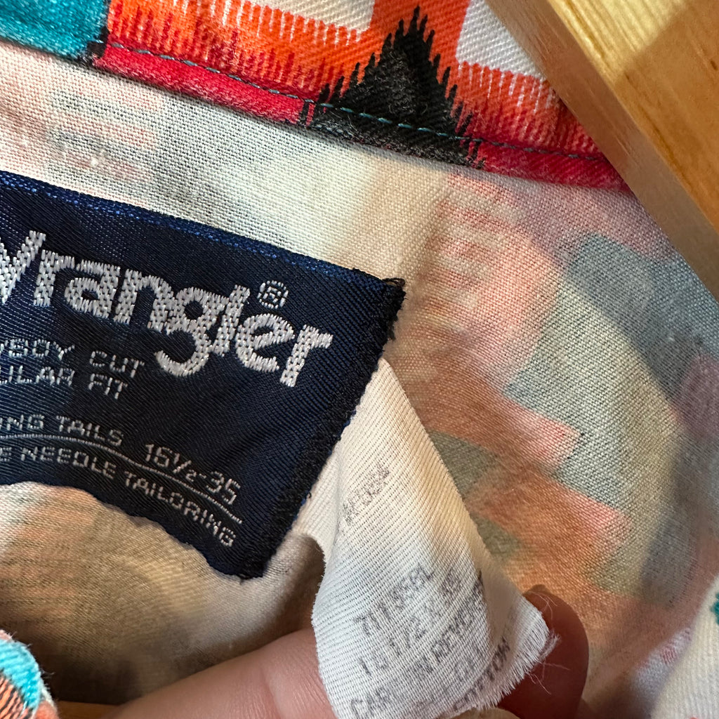 VTG Wrangler Men's Large Aztec Western Shirt