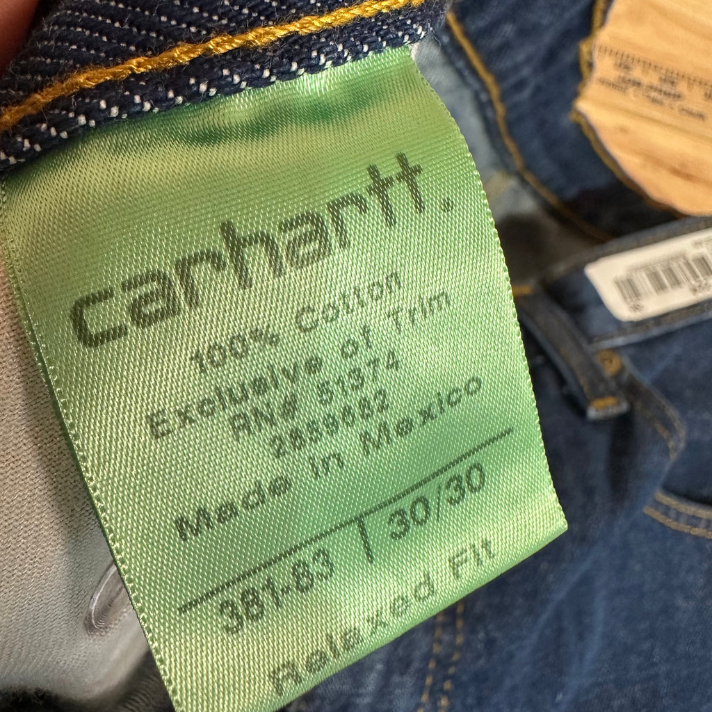 Carhartt Relaxed Fit Jeans Mens 30x30 blue Workwear 381-83 work denim 5 pocket