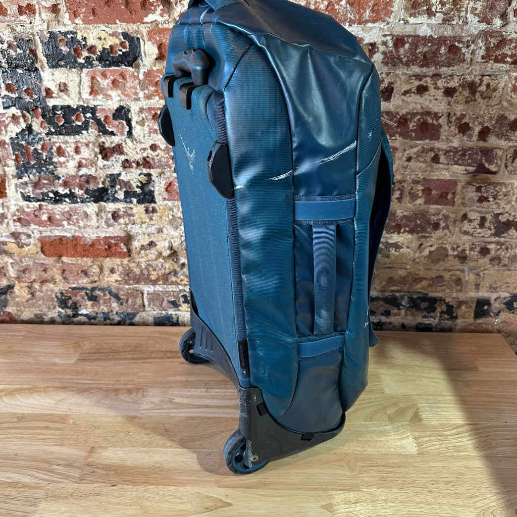 Osprey Transporter 60 Rolling Duffel Bag Blue travel WORN