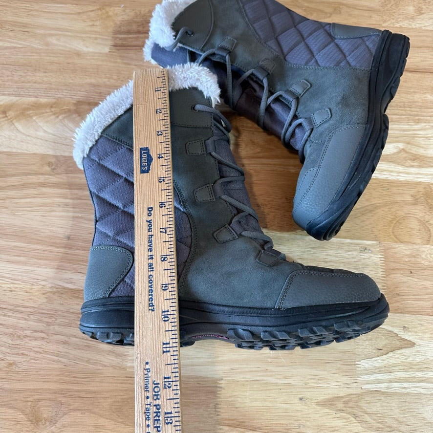 Columbia Boots Womens Size 8.5 Gray Snow Ice Maiden II Waterproof