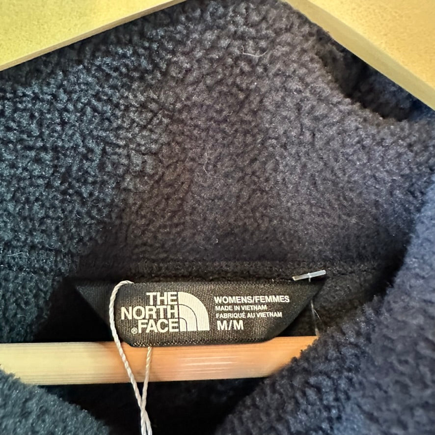 The North Face Riit Pullover Womens Medium Black Grey Fleece Cowl Neck