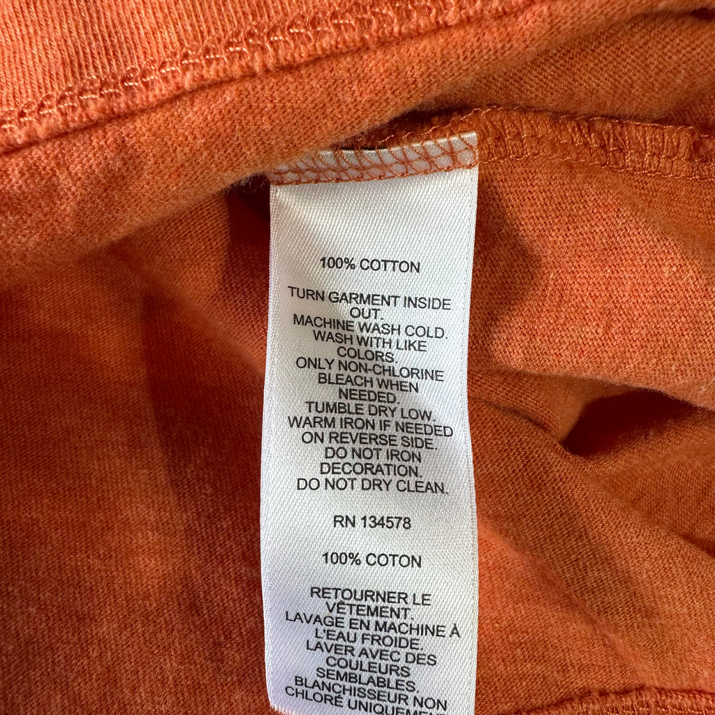 Vineyard Vines Boys Small 8-10 Logo Football Whale Long Sleeve T-shirt Orange