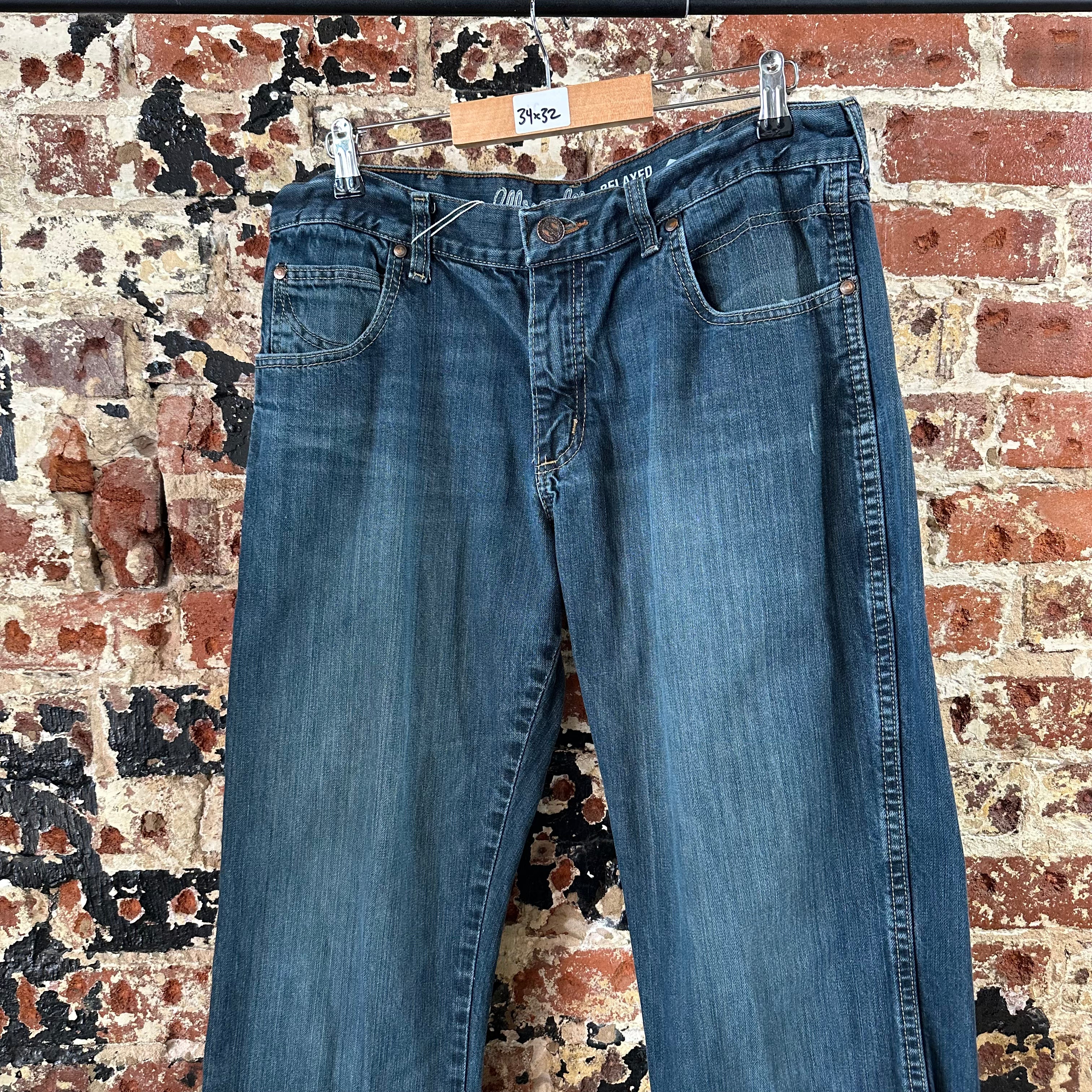 Wrangler Retro Mens 34x30 Blue Jeans