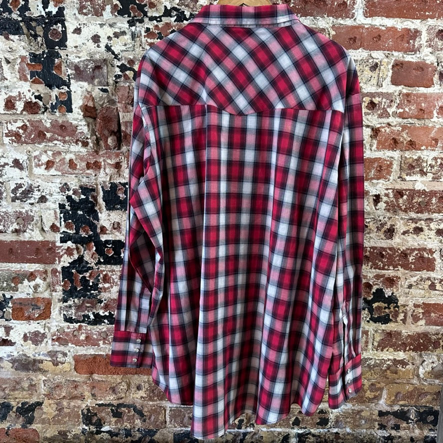 Ely Cattleman Mens 3XL Tall Pearl Snap Western Shirt