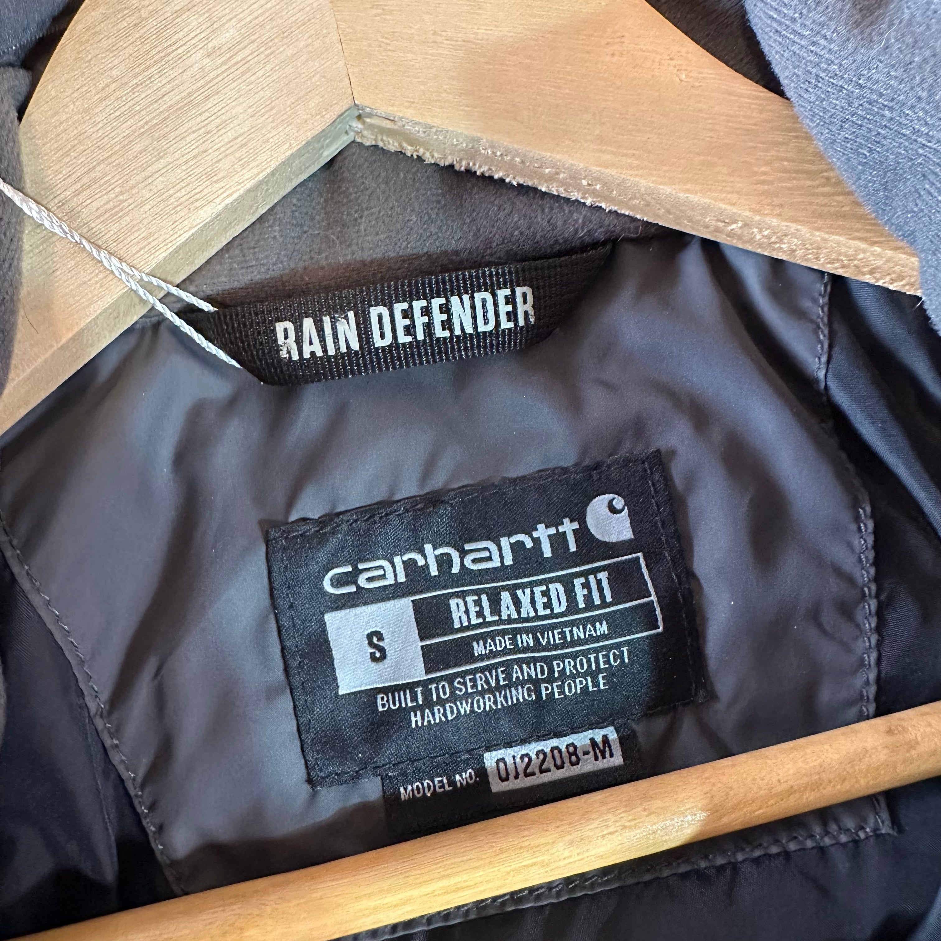 Carhartt Mens Small Black Rain Defender Jacket