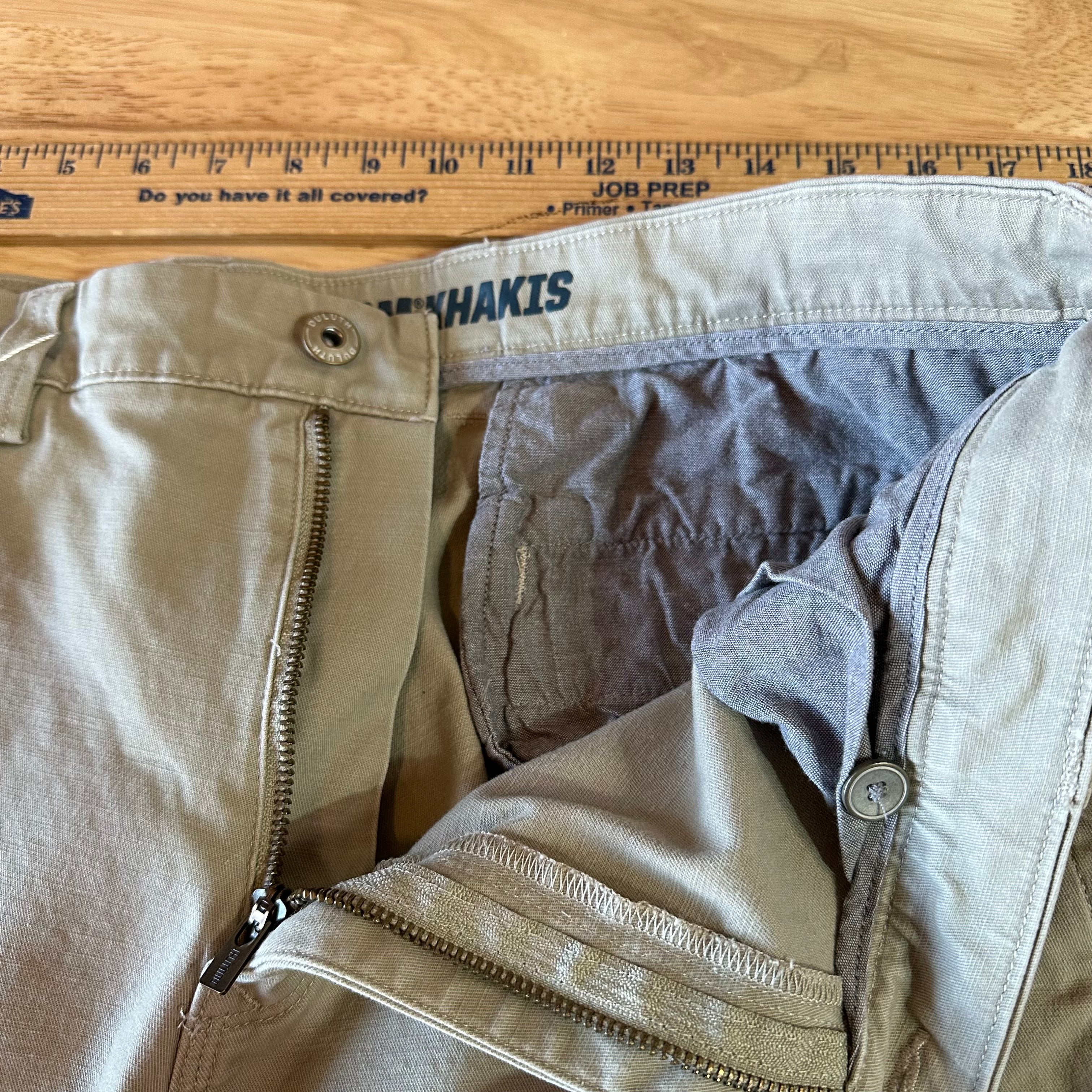 Duluth Trading Pants Mens 34x34 Biege Flex Ballroom Khakis Outdoor Casual
