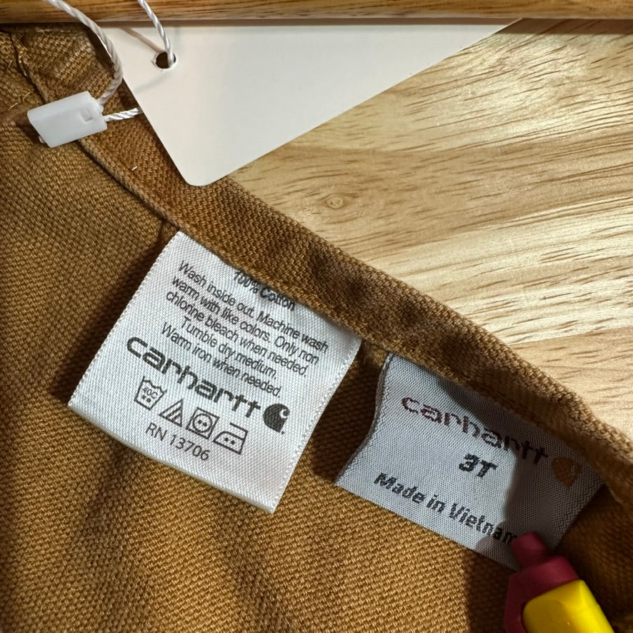 Carhartt Overalls Canvas Brown toddler boys Size 3T Bibs