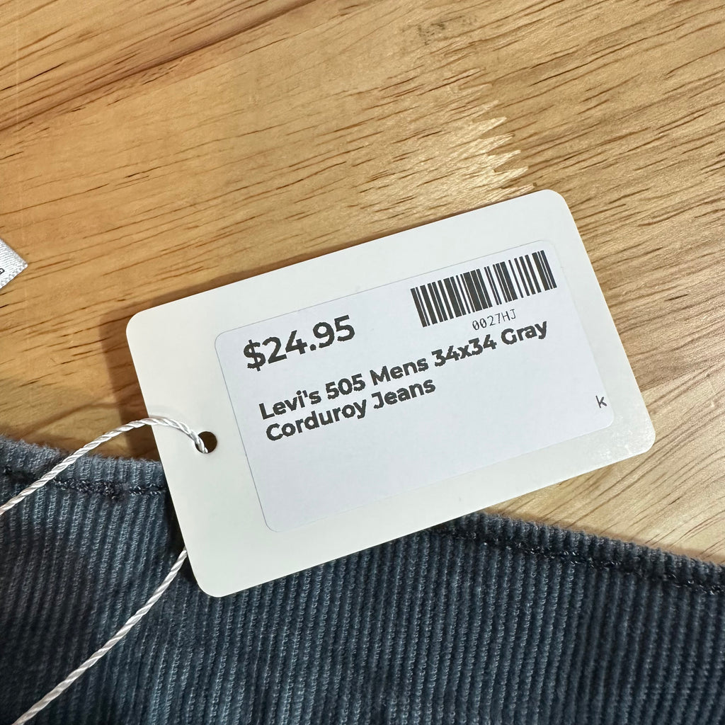 Levi's Mens 34x34 Gray Corduroy Pants