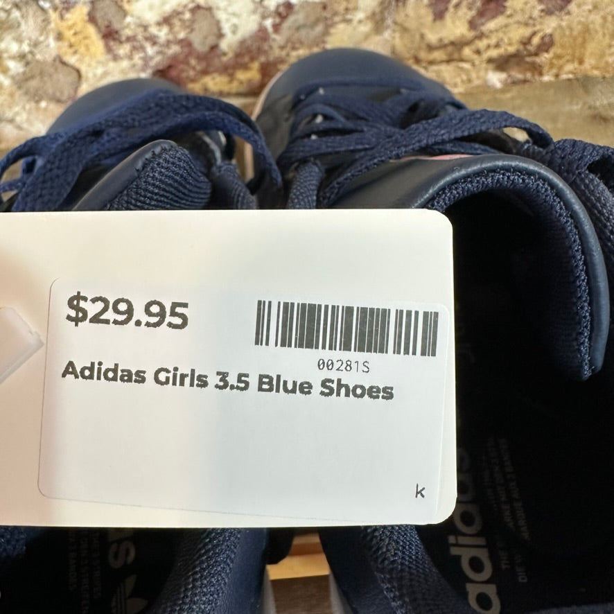 Adidas Girls 3.5 Blue Shoes