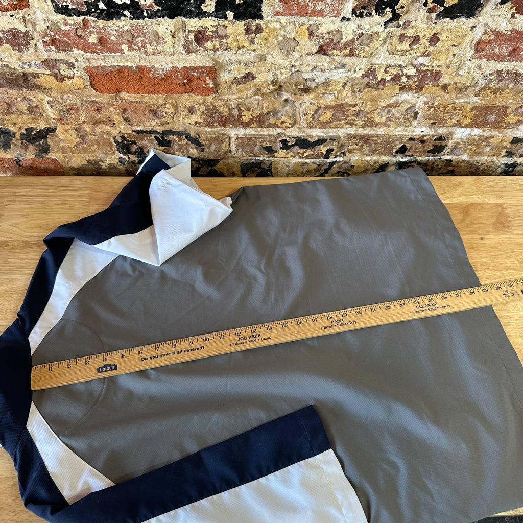 FootJoy Golf Jacket Mens Large Gray Short Sleeve 1/4 Zip Colorblock Windbreaker