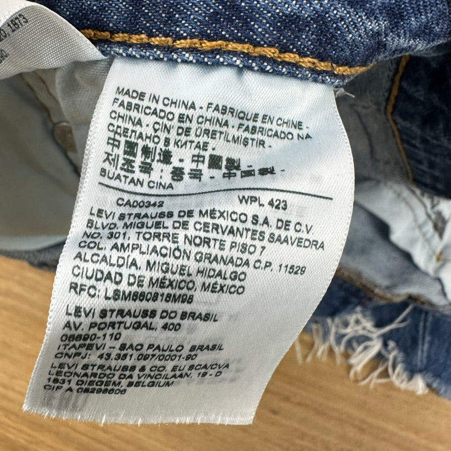 Levi's Cut Off Denim Blue Jean Shorts Womens 32 Distressed - 32x3"