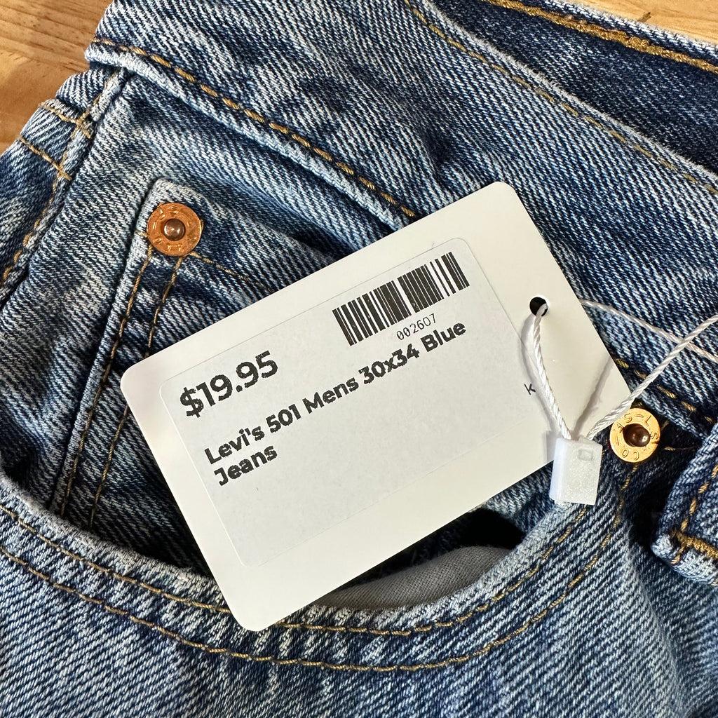 Levi's 501 Mens 30x34 Blue Jeans