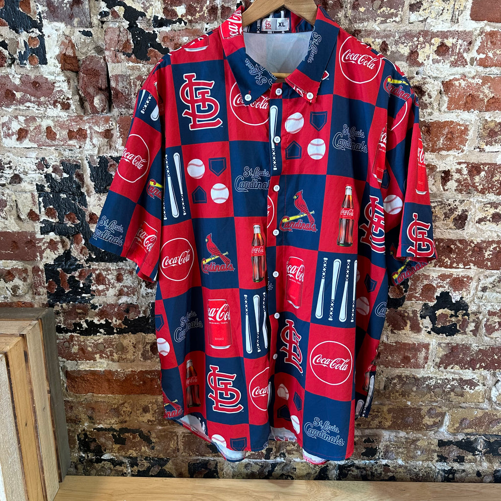 Cardinals Mens XL S/S Button Up