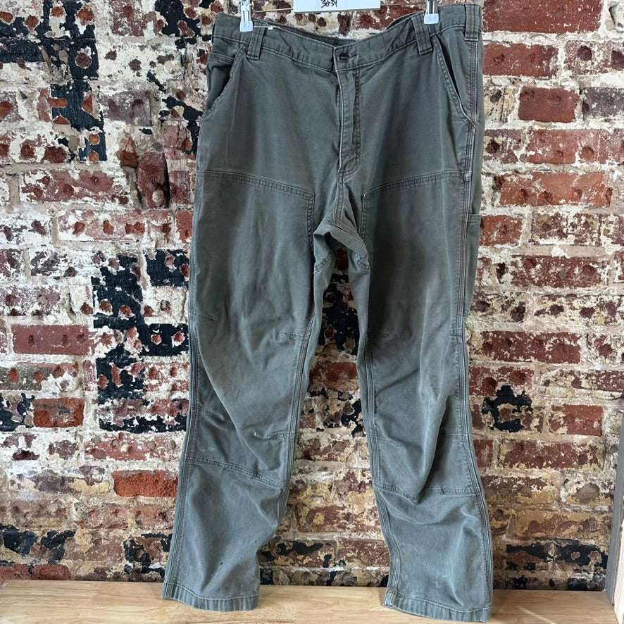 Carhartt Mens 38x34 Green Double Knee Pants