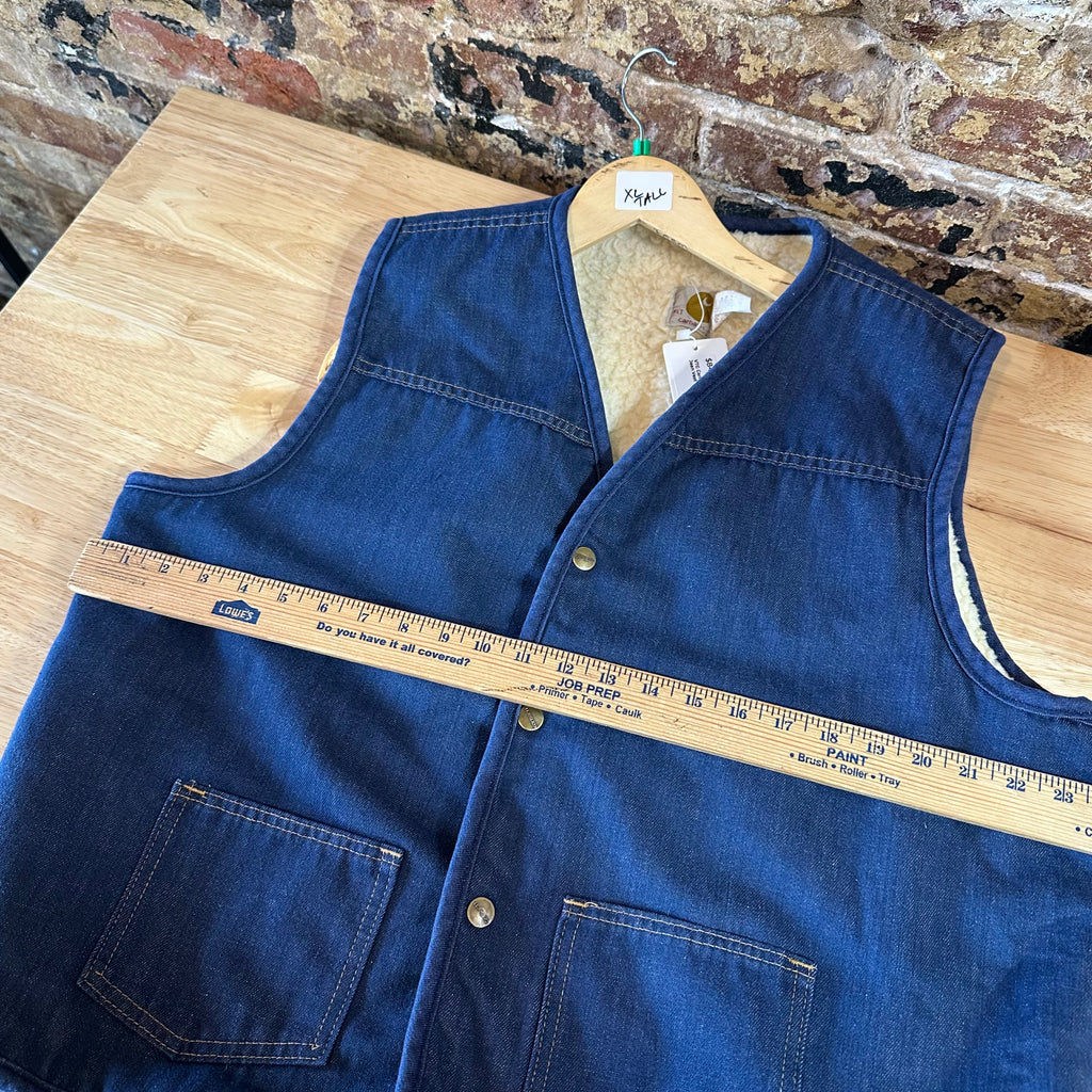 VTG Carhartt Jean Sherpa Men's Size XL Tall Vest