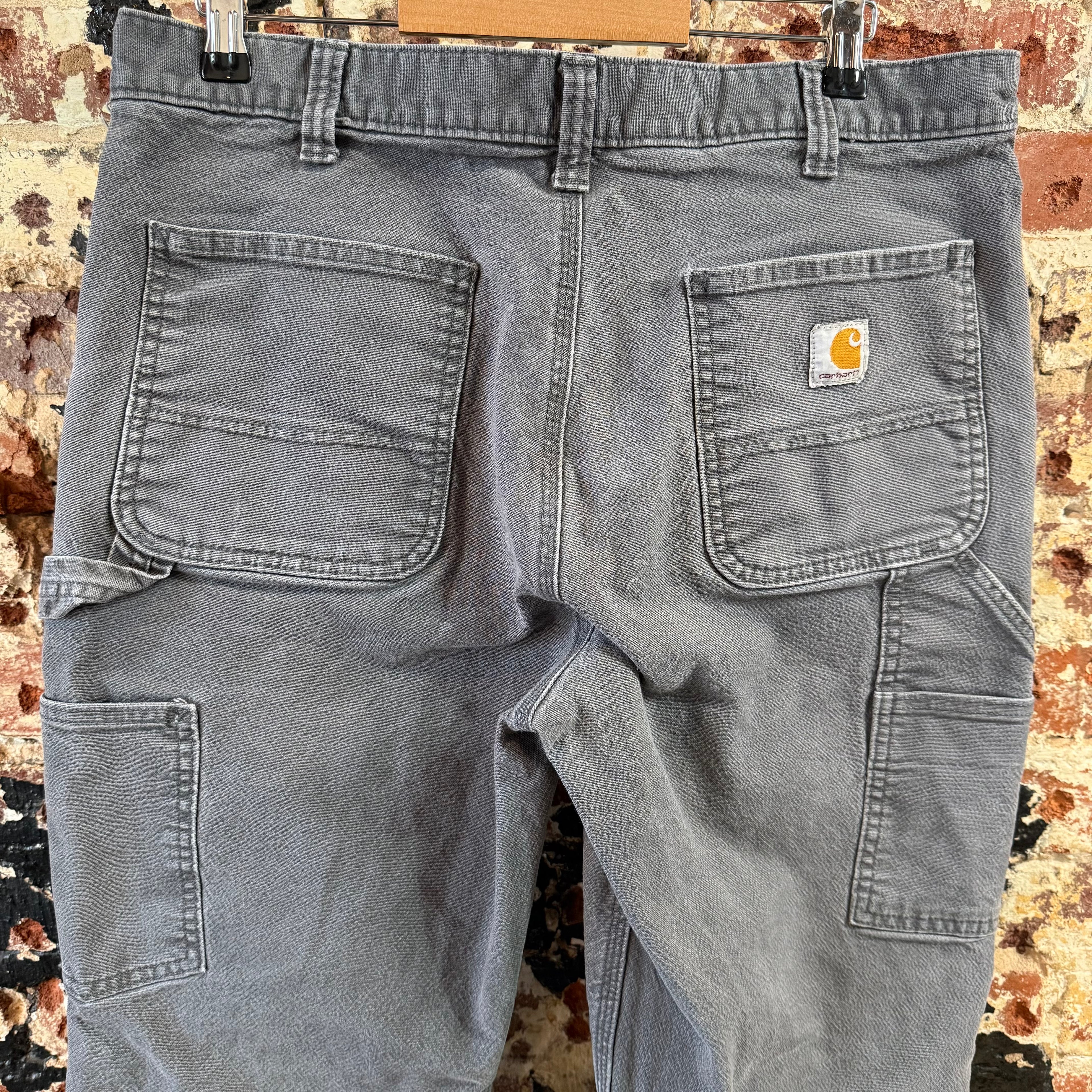 Carhartt Double Knee Gray Pants Mens 36x34