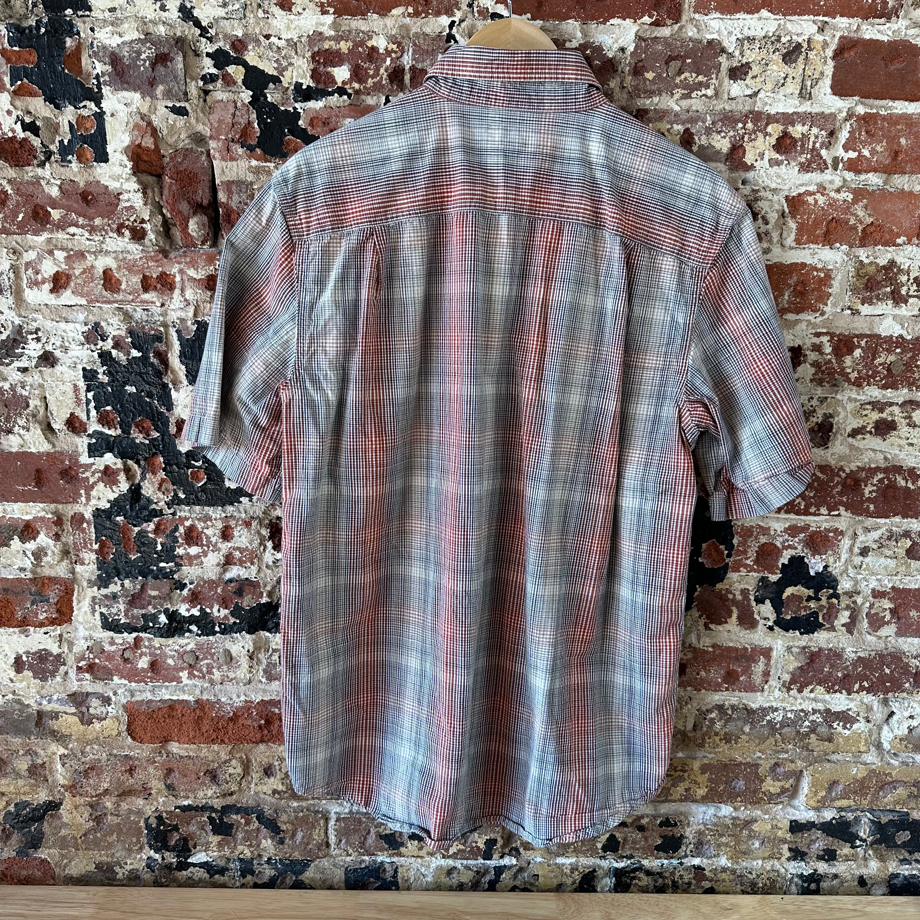 Carhartt shirt button up Short Sleeve Work Shirt Red Plaid Casual Mens Large