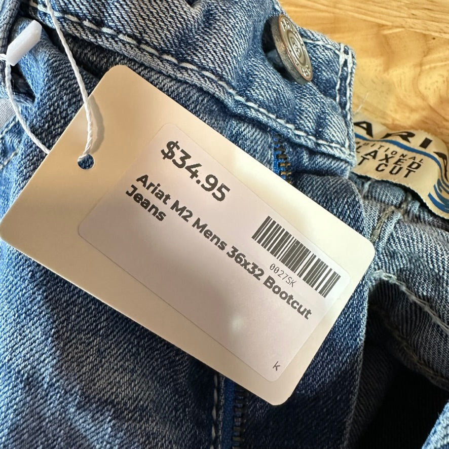 Ariat M2 Mens 36x32 Blue Jeans