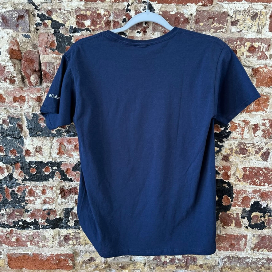 Columbia Fleece Boys XL Short Sleeve T-shirt Navy Blue Always Outside