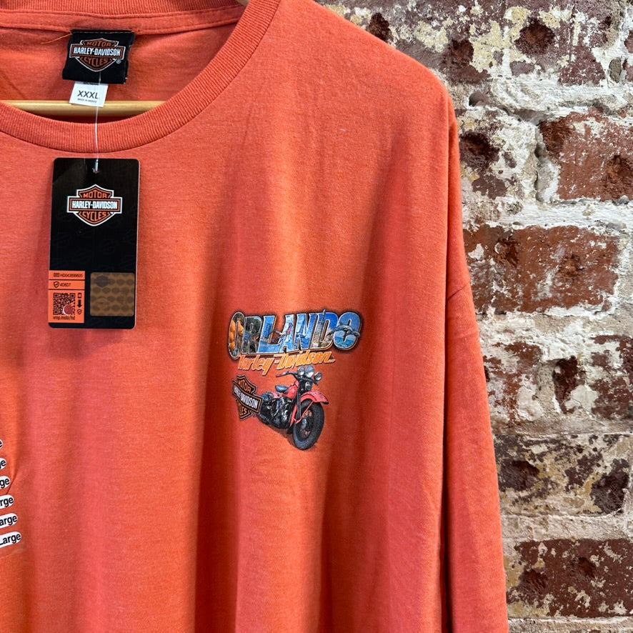 Harley Davidson Men's 3XL Short Sleeve Orange T-Shirt NEW