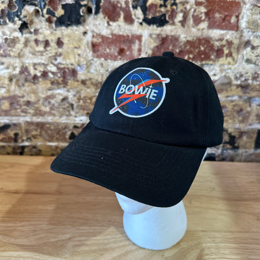 Lucky Brand David Bowie NASA Lightning Bolt Baseball Cap Hat Black NWT