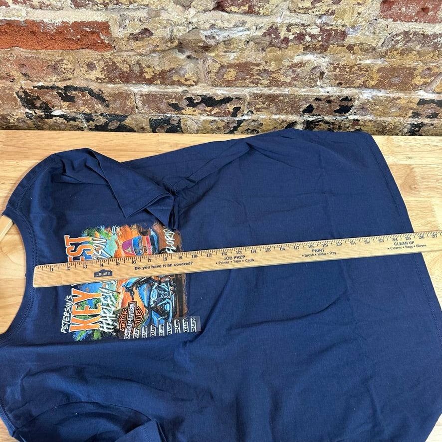 Harley Davidson Women's 2XL Short Sleeve Blue V Neck T-Shirt NEW