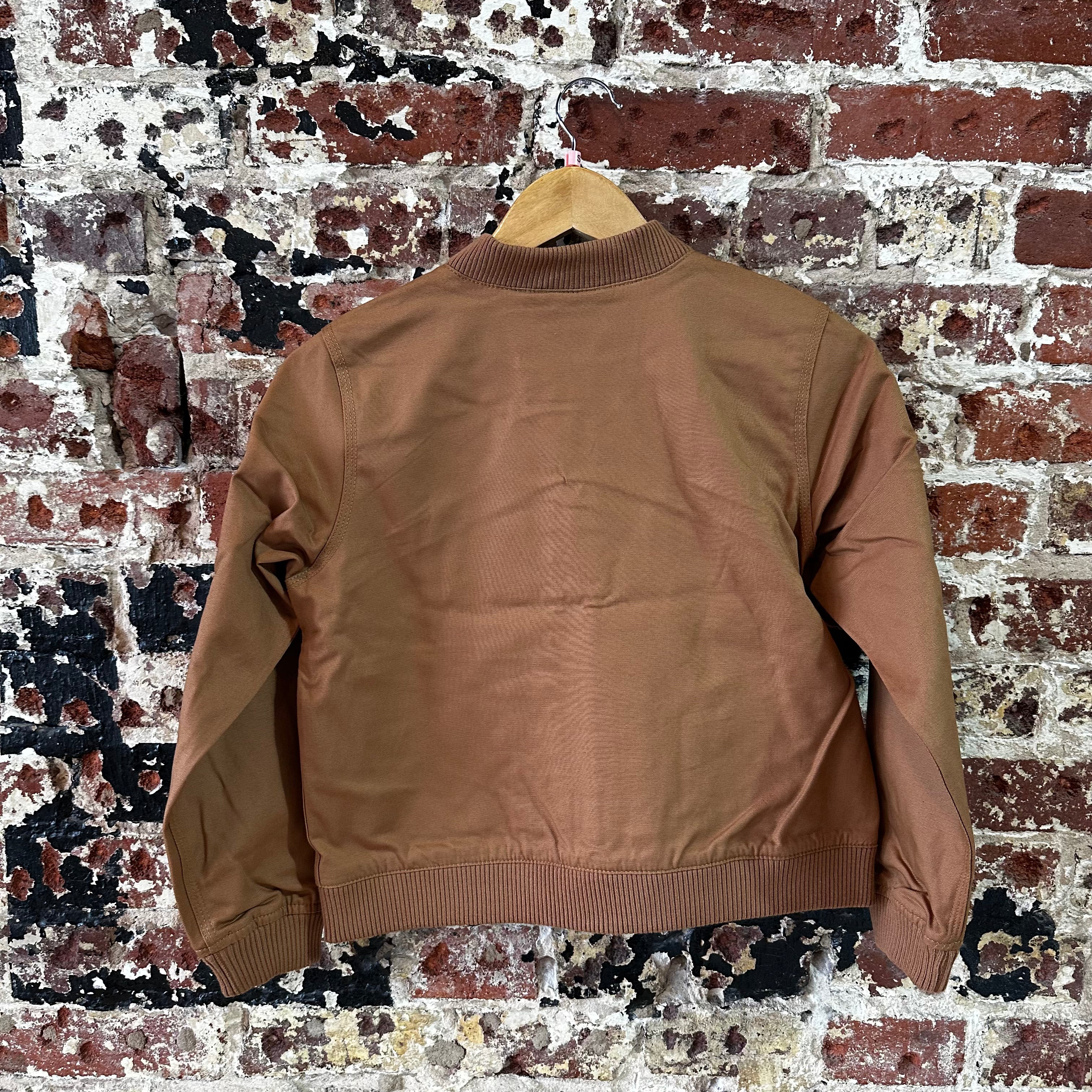Carhartt Jacket Youth Girls Small (7-8) Rugged Flex Canvas Bomber Coat NEW Brown