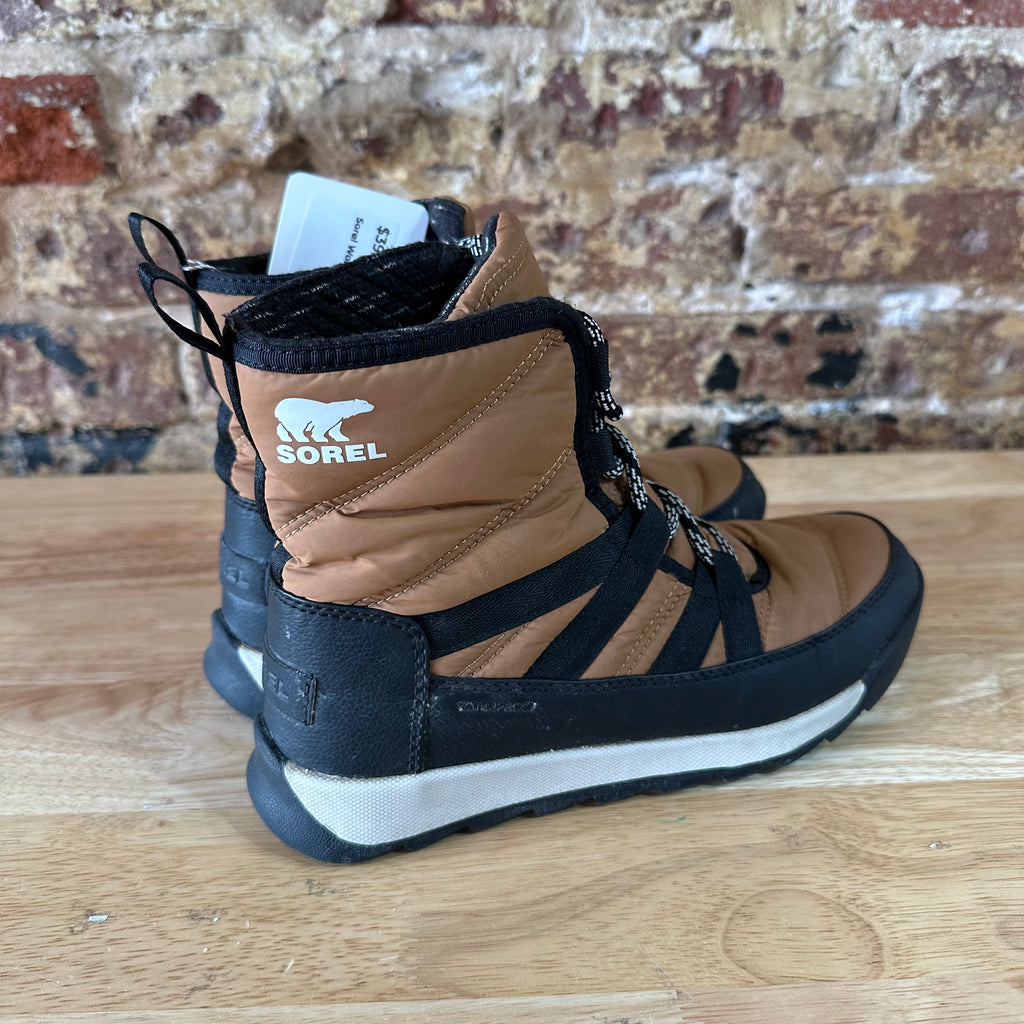 Sorel Whitney II Short Elastic Lace Winter Boots Waterproof Elk Womens 6 Brown