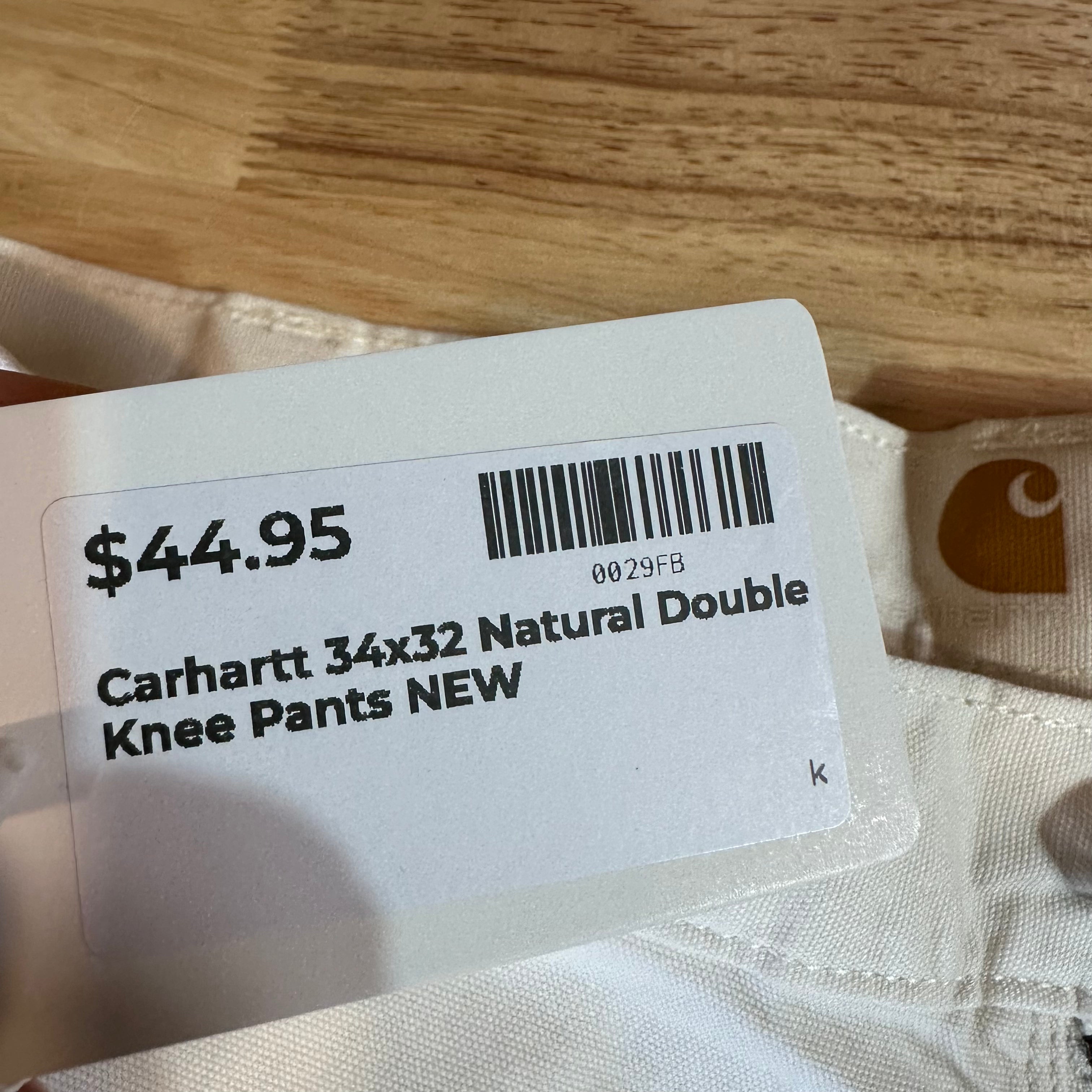 Carhartt Natural Mens 34x32 Double Knee Pants