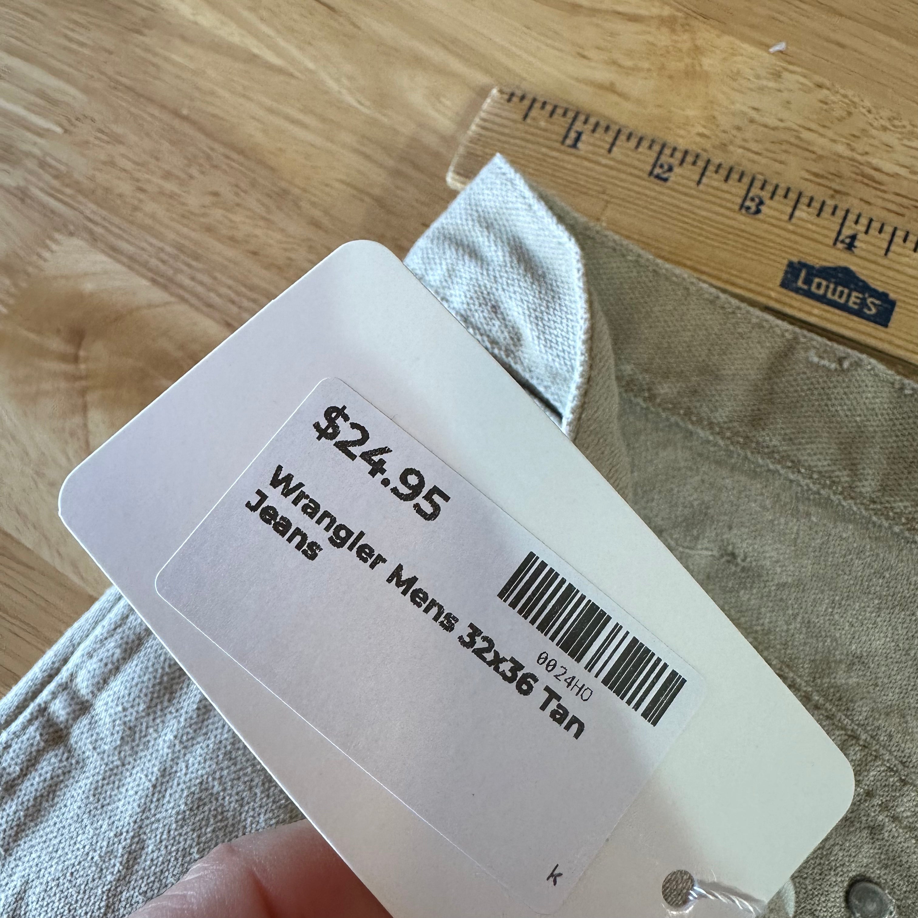 Wrangler Jeans 32x36 Tan western rodeo cowboy cut 13mwztn