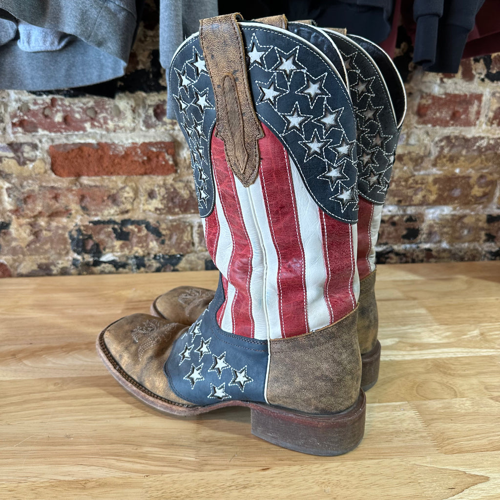 JB Dillion Mens 10D Flag Western Boots