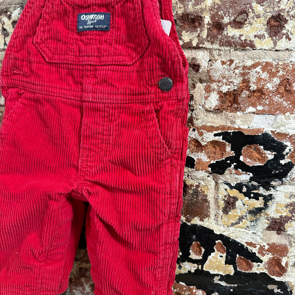 OshLosh Red Corduroy Bibs 3M