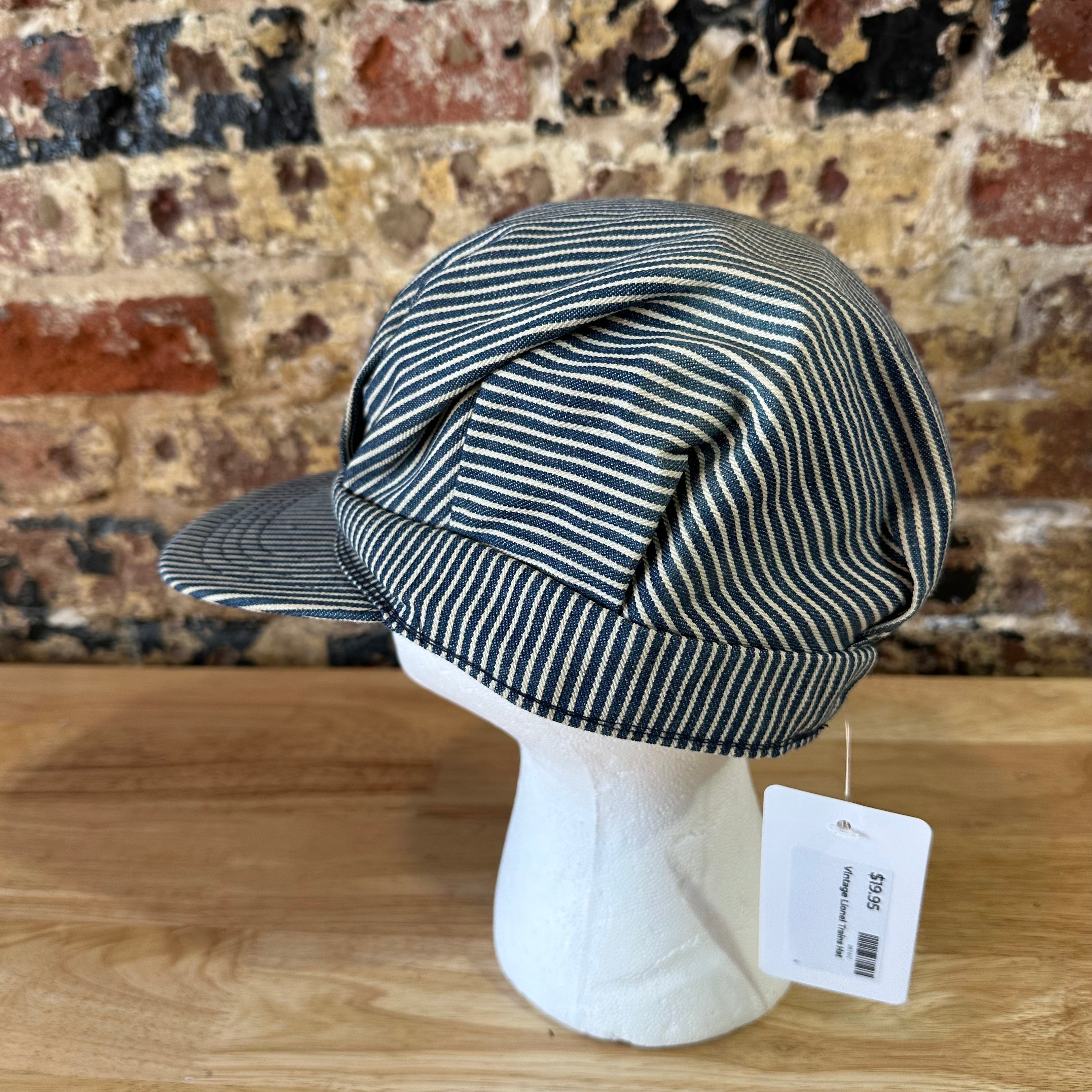 Vintage Classic LIONEL TRAINS HICKORY-STRIPED ENGINEER'S HAT Adult Size