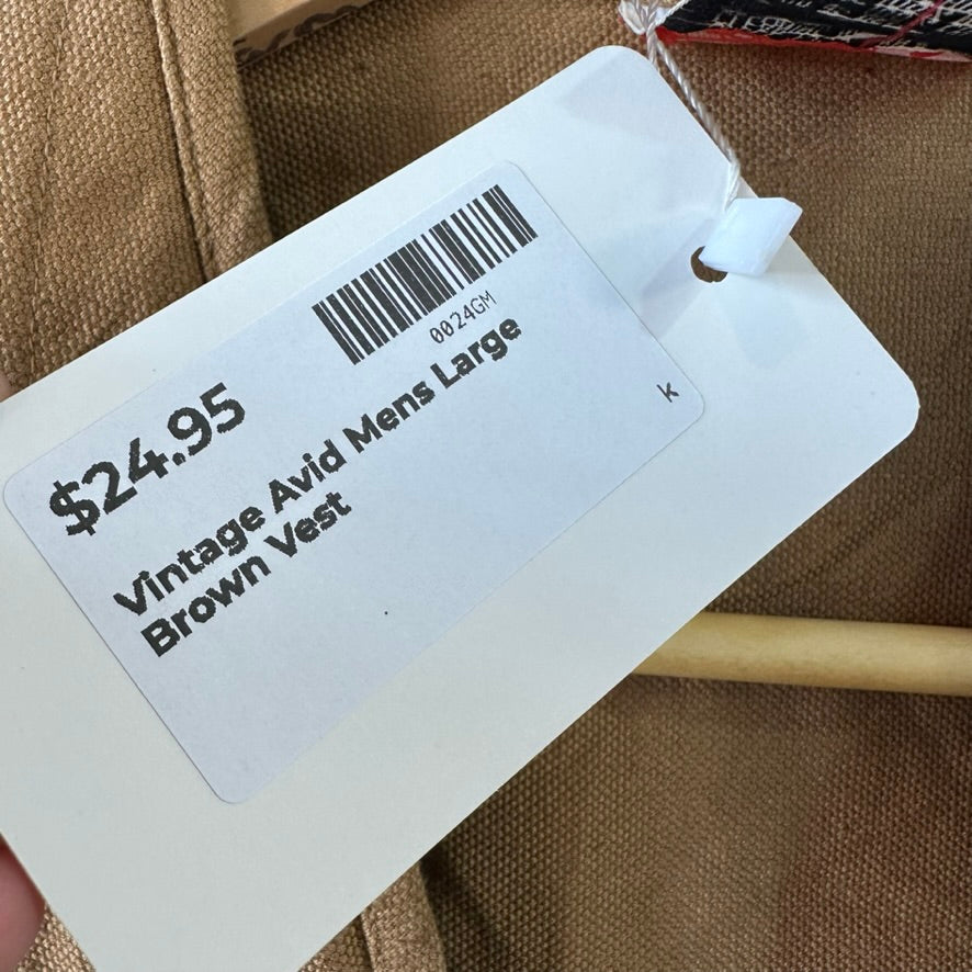 AVID Outdoor Vest Mens Large Brown Quilted Hunting Full Zip Upland