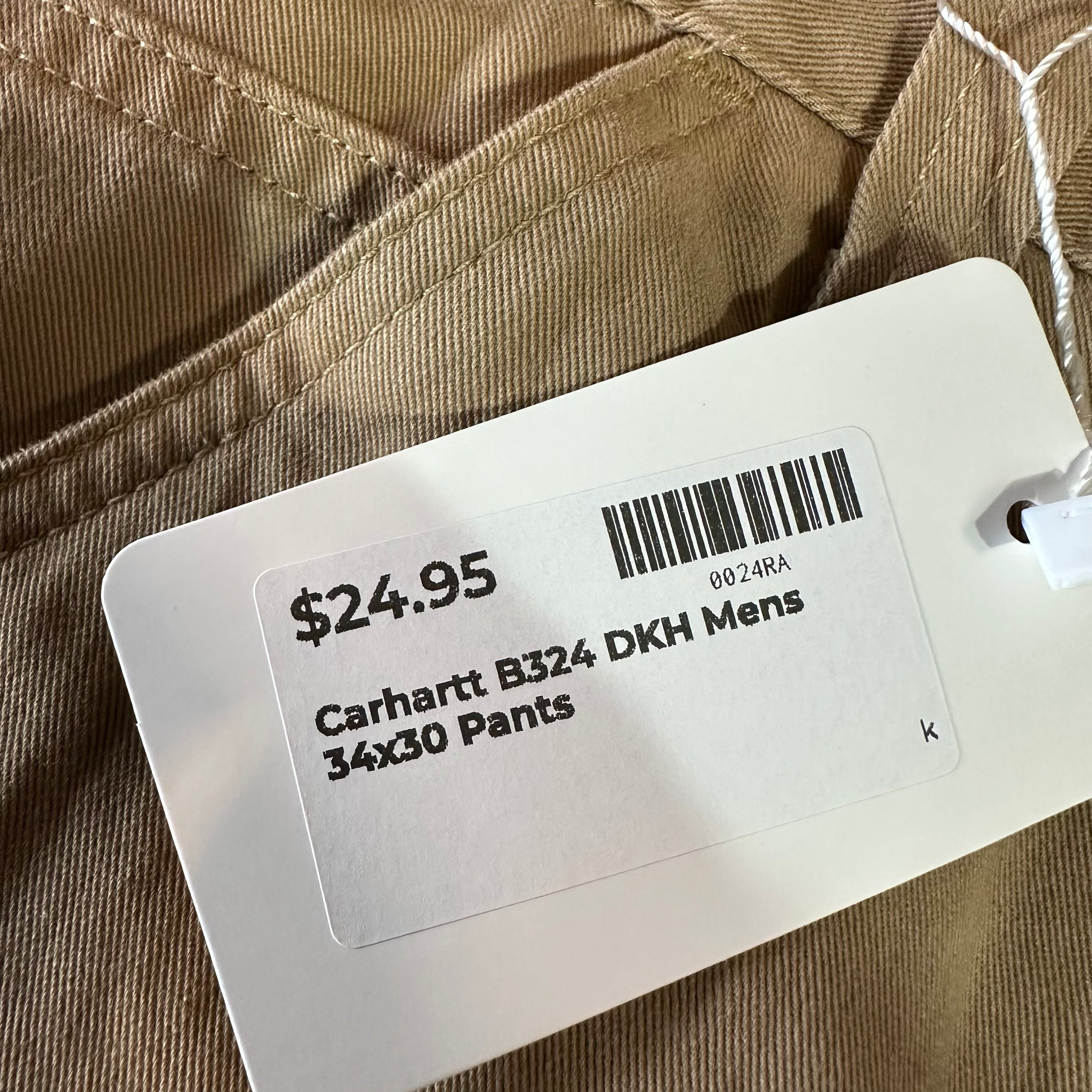 Carhartt B324 Mens 34x30 Tan Pants