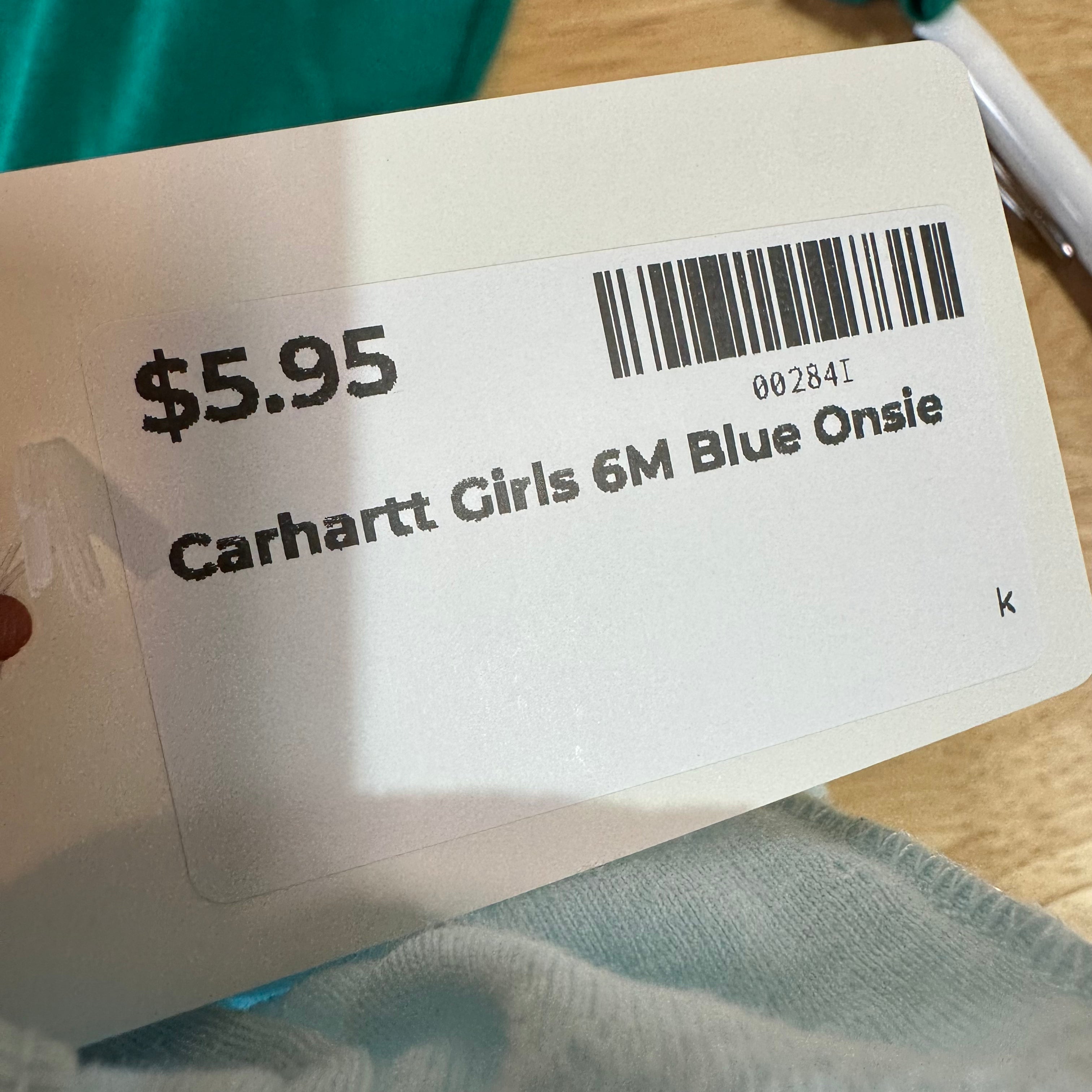 Carhartt Girls 6M Blue onsie
