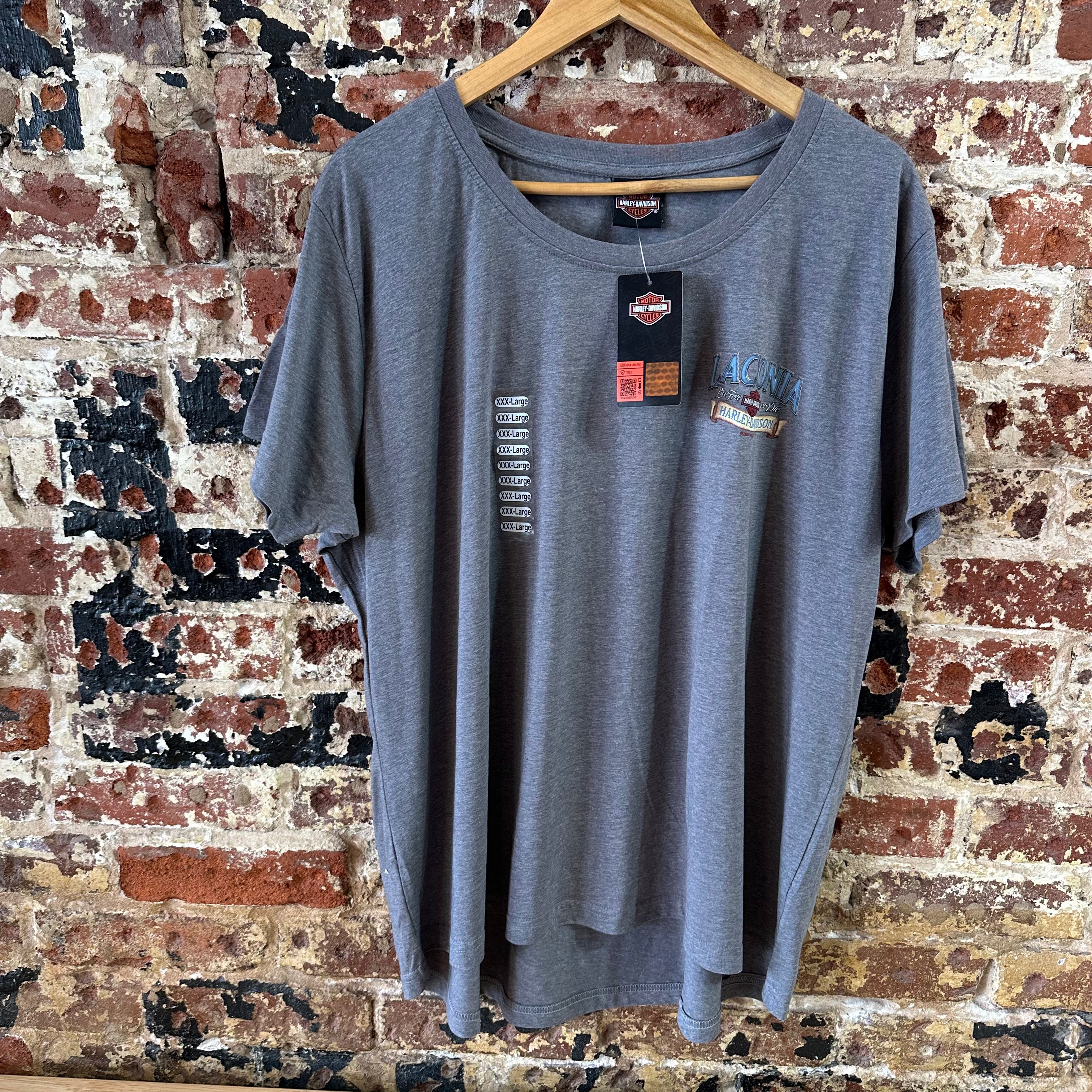 Harley Davidson Women's 3XL Short Sleeve Gray T-Shirt Laconia NEW
