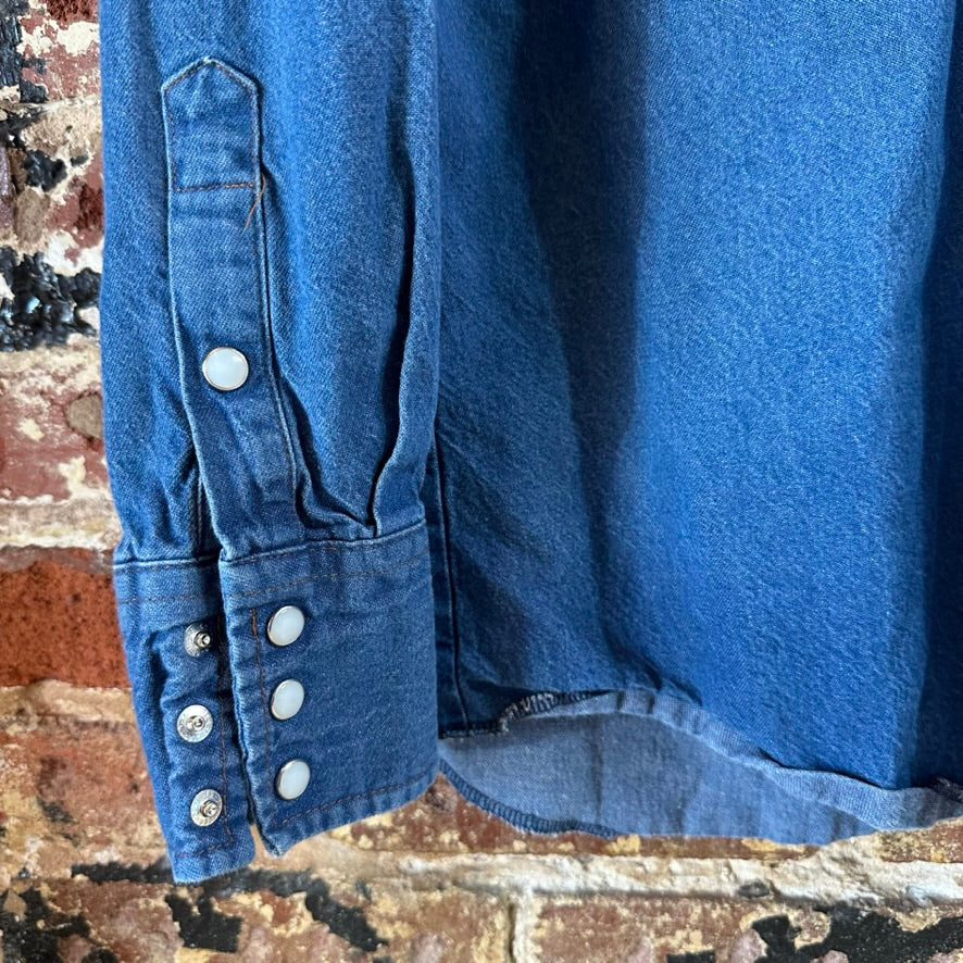 Wrangler Men's 17.5x36 Blue Western Shirt