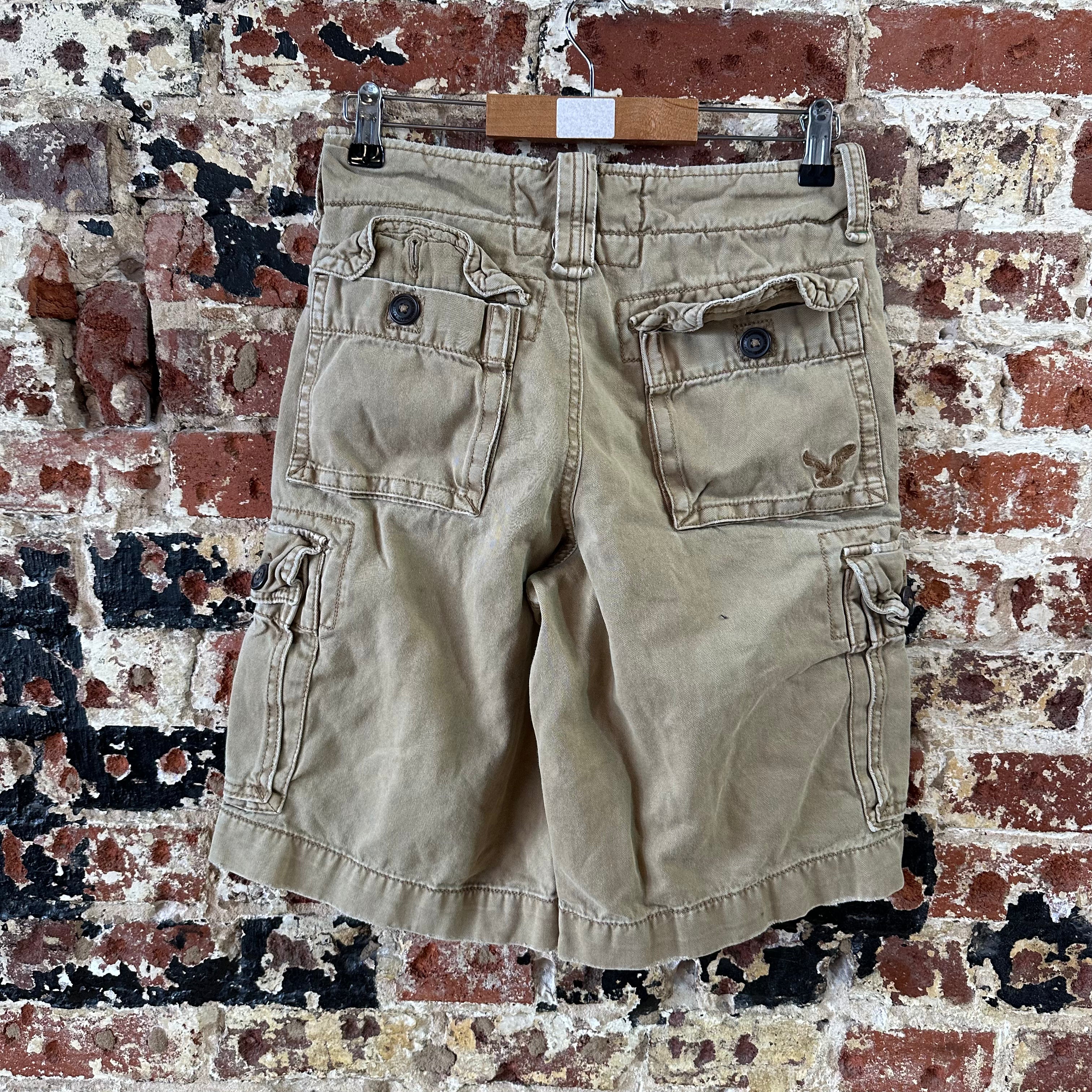 American Eagle Outfitters Classic Cargo Shorts Mens 26 Tan 10.5" inseam
