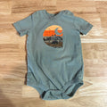 Carhartt Short Sleeve Green Bodysuit one piece Cotton Boys 18M Logo Farm