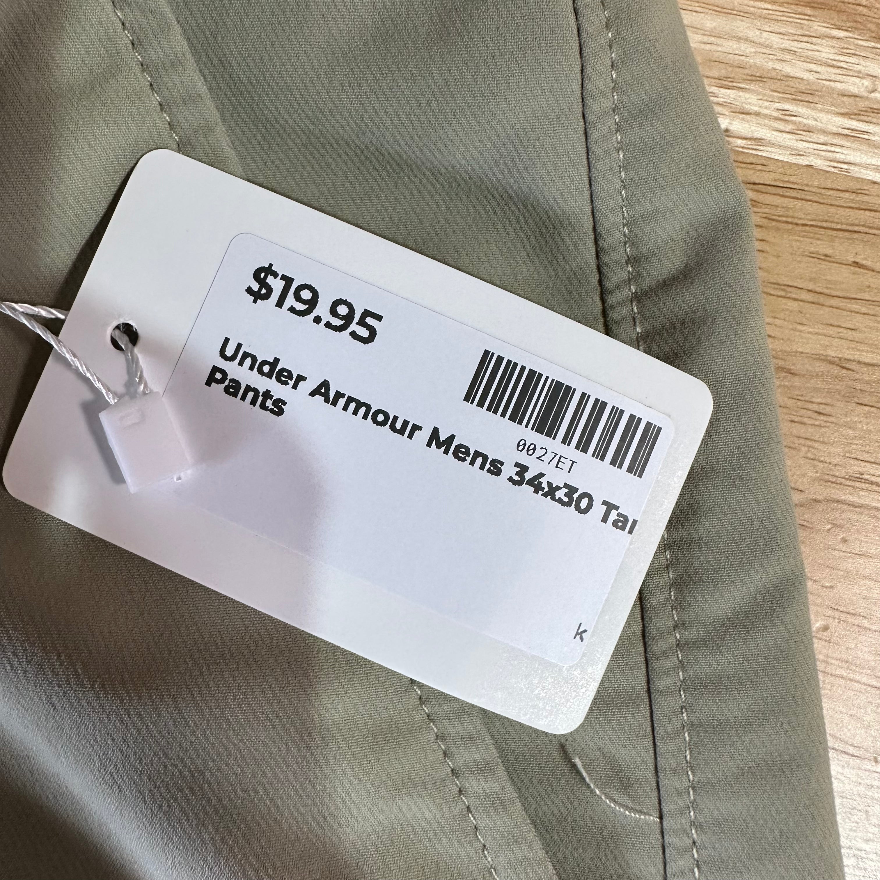 Under Armour Mens 34x30 Tan Pants