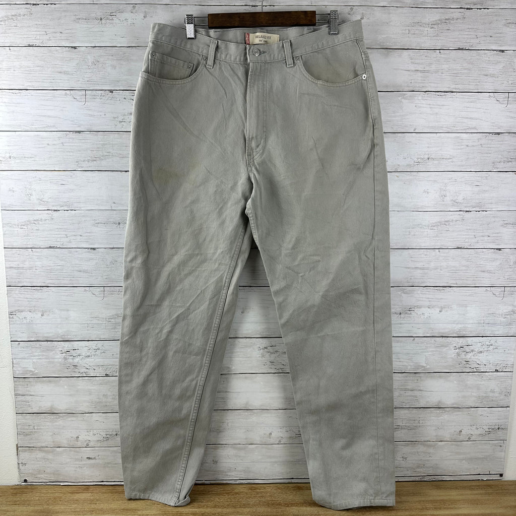 VTG Levi's 550 Jeans Mens 38x34 Gray Cotton Denim Relaxed Fit USA (36x31.5)